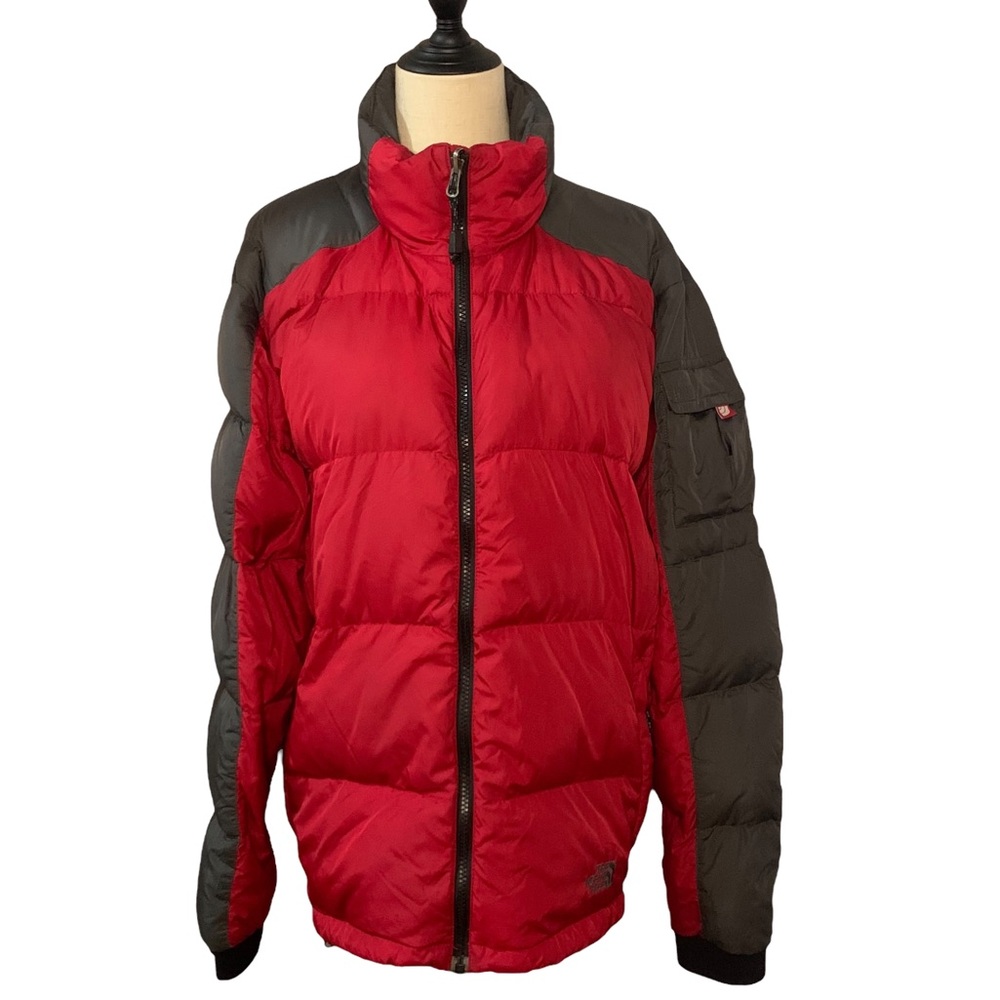 💎THE NOTHFACE VINTAGE RED AND GREY PUFFER JACKET